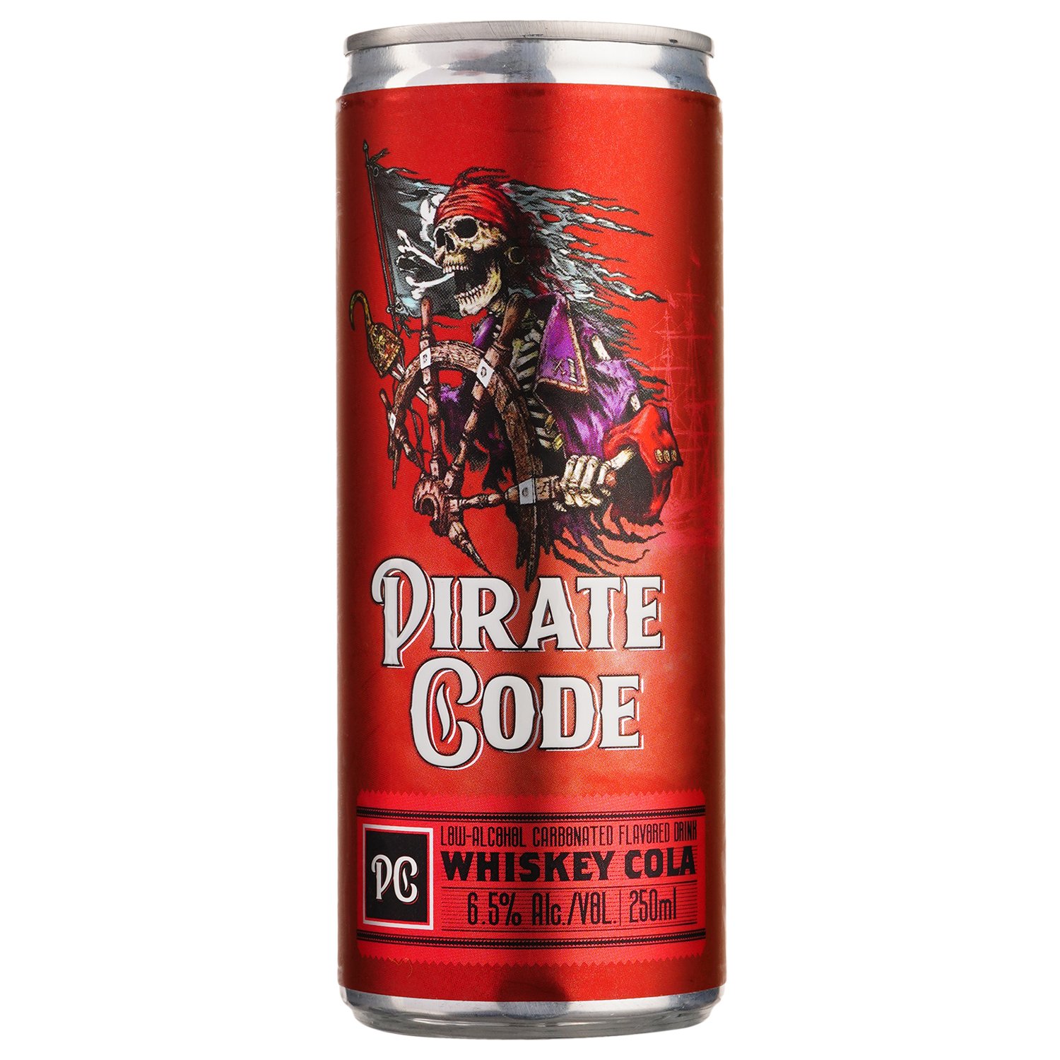 Напиток слабоалкогольный Pirate Code Whiskey Cola, 6,5%, ж/б, 0, 25 л - фото 1