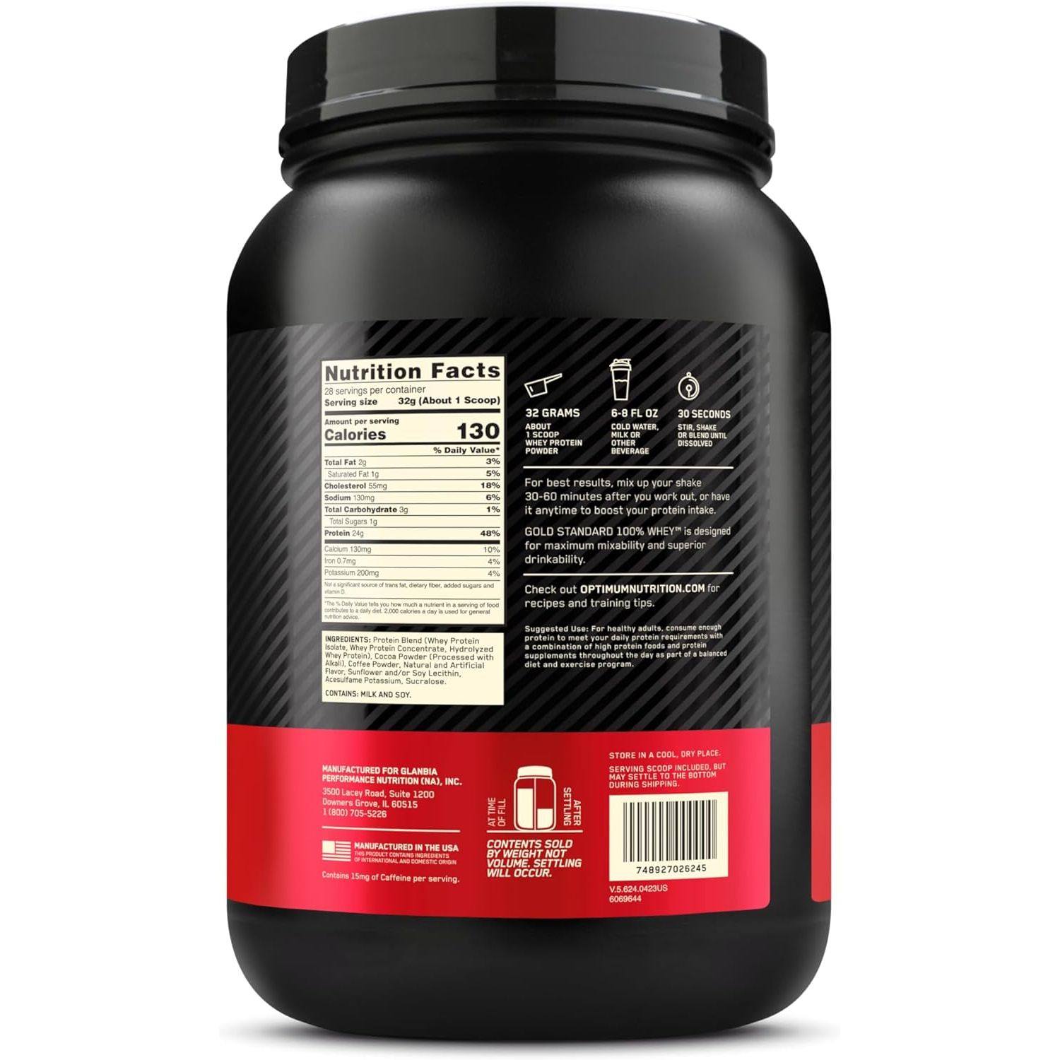 Сывороточный протеин Optimum Nutrition Whey Gold Standard Mocha cappucino 907 г - фото 3