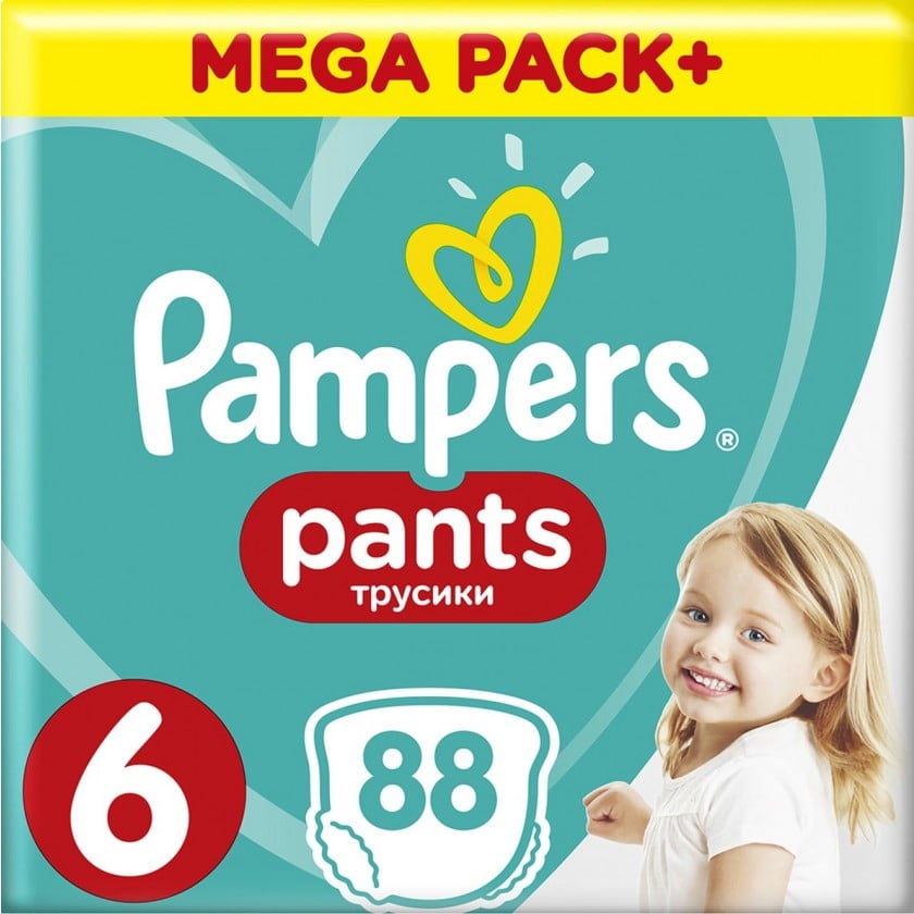 Подгузники-трусики Pampers Pants 6 (15+ кг), 88 шт. - фото 1