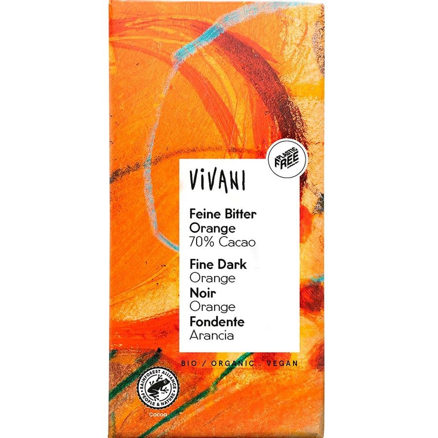 Шоколад чорний Vivani Feine Bitter Orange з апельсином органічний, 100 г - фото 1