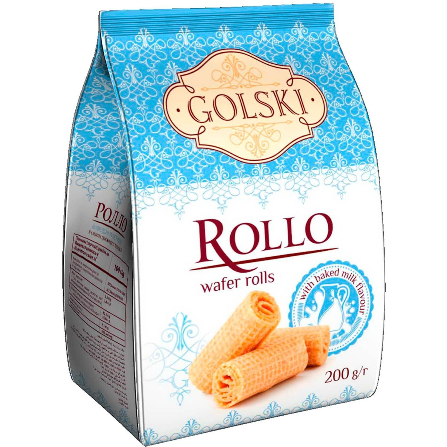 Рулетики Golski Ролло вафельний смак топленого молока, 200 г (905885) - фото 2