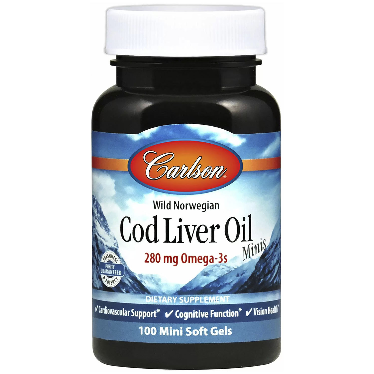 Риб'ячий жир Carlson Cod Liver Oil норвезький 100 міні гелевих капсул - фото 1