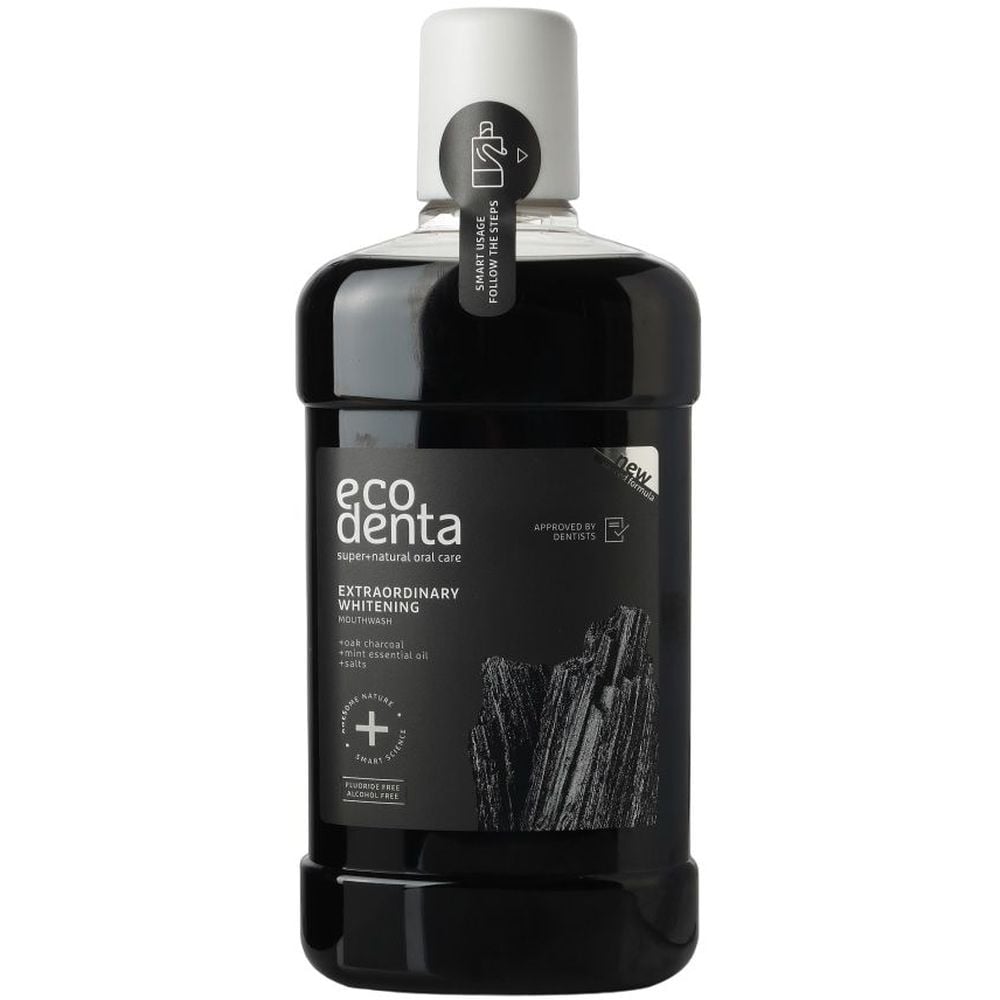 Ополаскиватель для полости рта Ecodenta Expert Line Extraordinary, с черным углем, 500 мл - фото 1