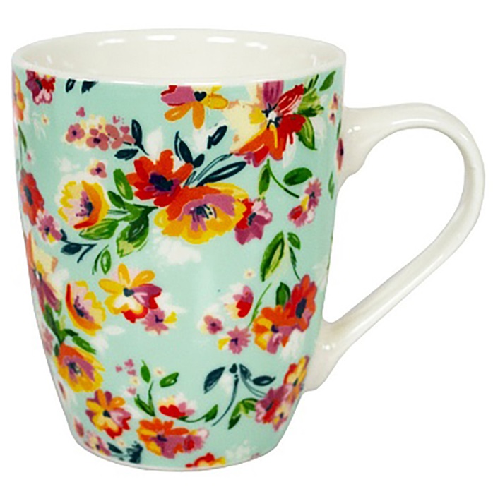 Чашка Keramia Flower story Квіти, різнобарв'я, 360 мл (21-279-105) - фото 1