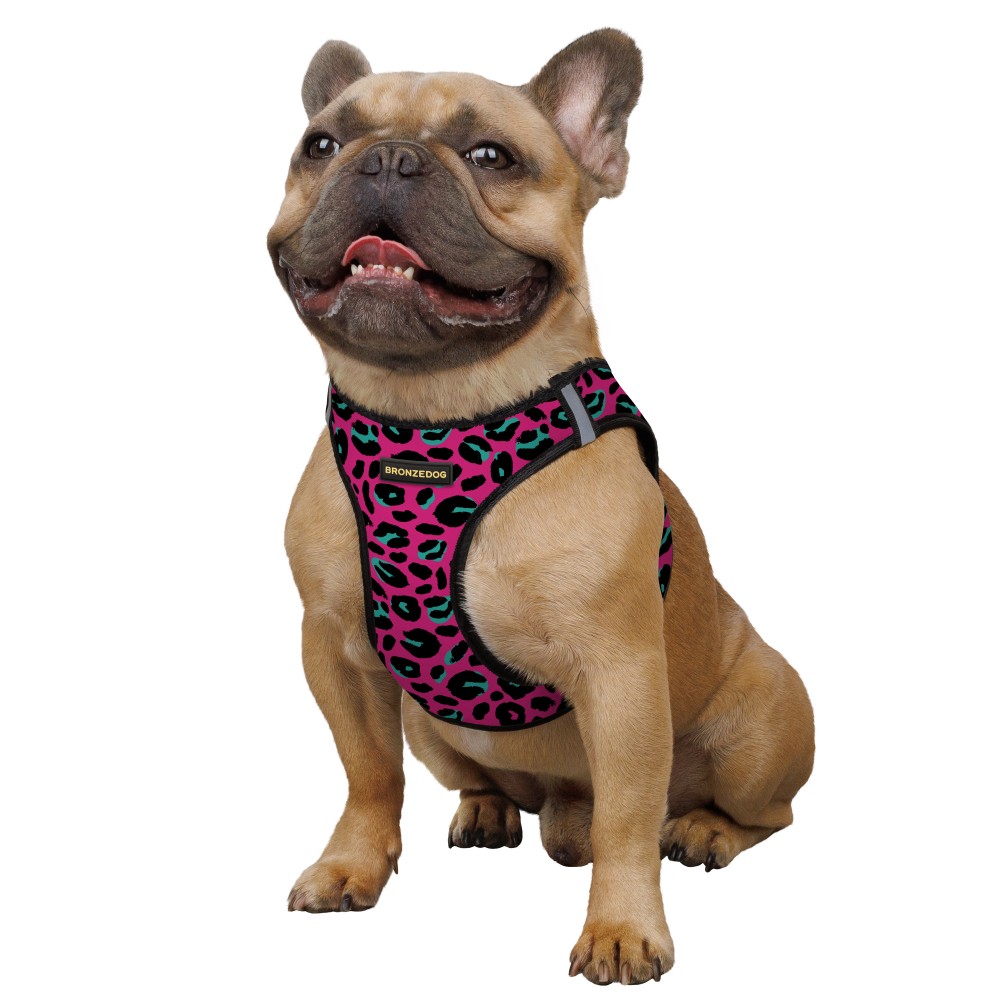 Шлея для собак Bronzedog Sport Vest Леопард L 26х20х3 см розова - фото 3