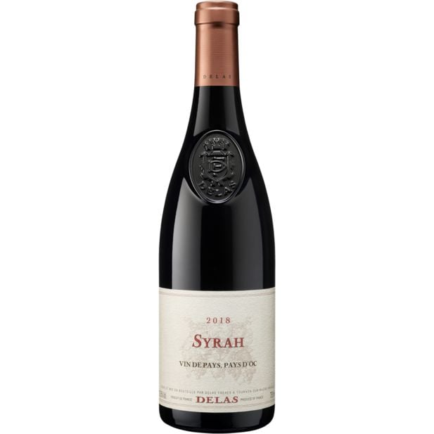 Вино Delas Syrah Vin de Pays DOC, красное, сухое, 0,75 л - фото 1
