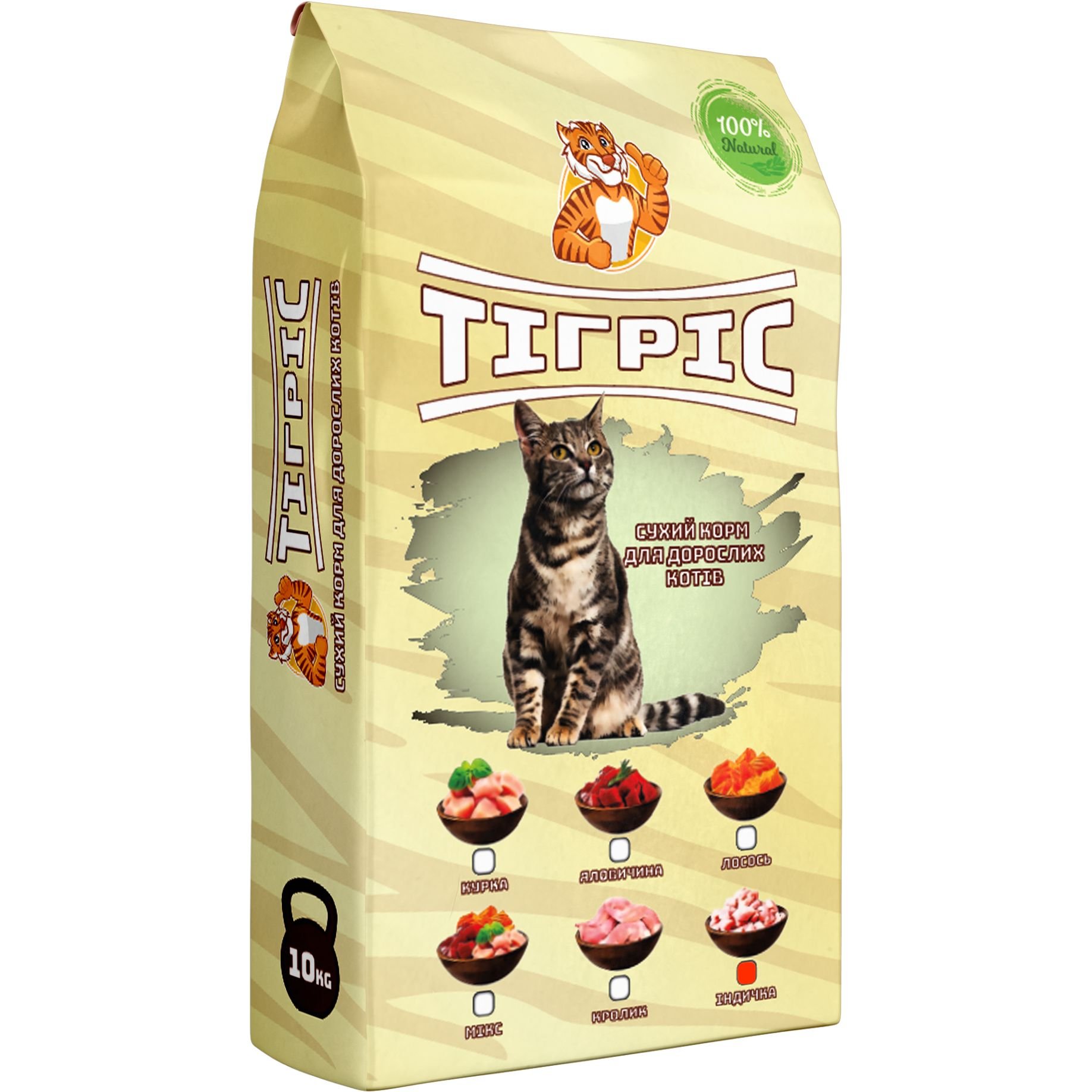 Сухий корм для котів Тігріс з індичкою 10 кг - фото 1