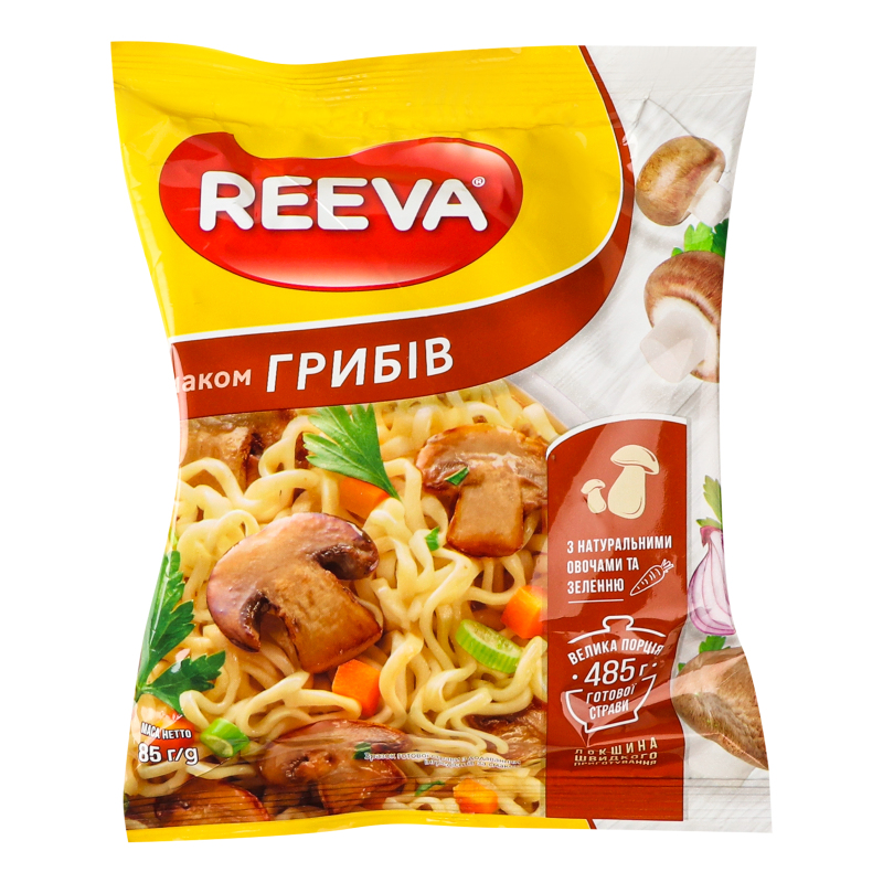 Лапша Reeva быстрого приготовления со вкусом грибов 85 г (918660) - фото 1