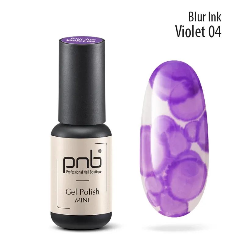 Аква-чорнила для дизайну нігтів PNB Blur ink Violet 04, 4 мл - фото 2