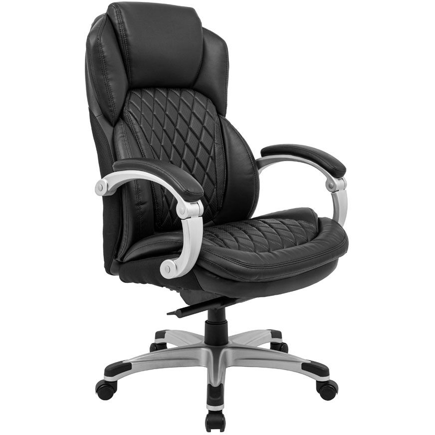 Кресло офисное Richman Премио Пластик Рич Synchro Кожа Сплит черный (RCM-1072) - фото 1