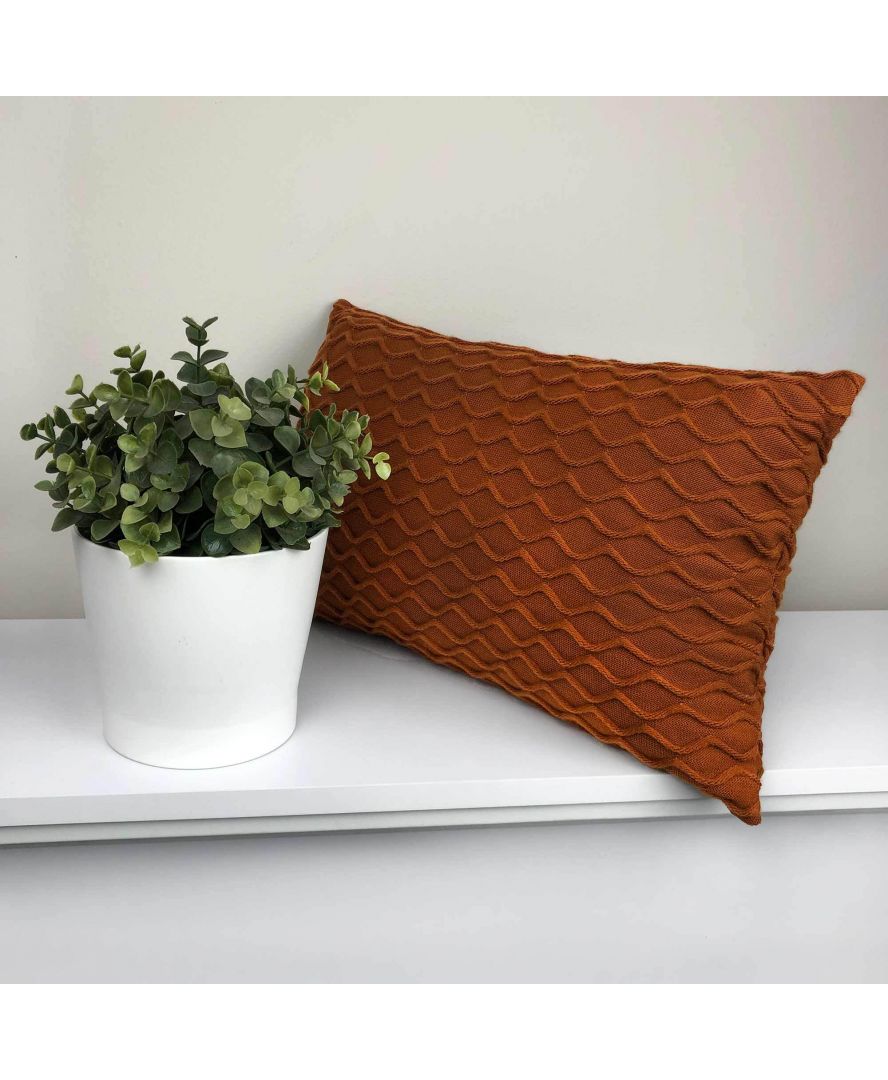 Подушка в`язана Прованс Хвиля, 45х30 см, коричневий (25057) - фото 3