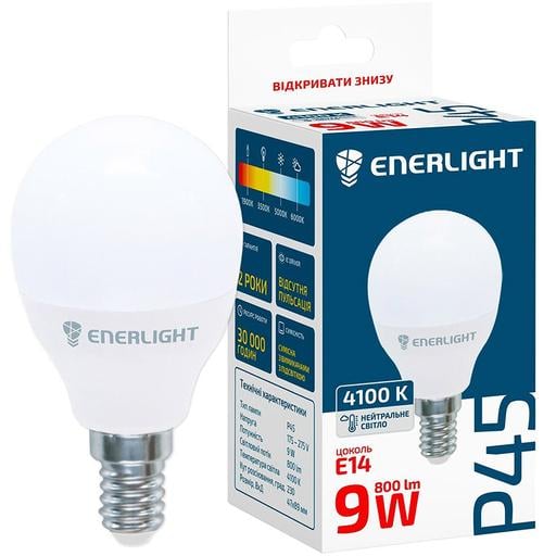 Светодиодная лампа Enerlight P45, 9W, 4100K, E14 (P45E149SMDNFR) - фото 1