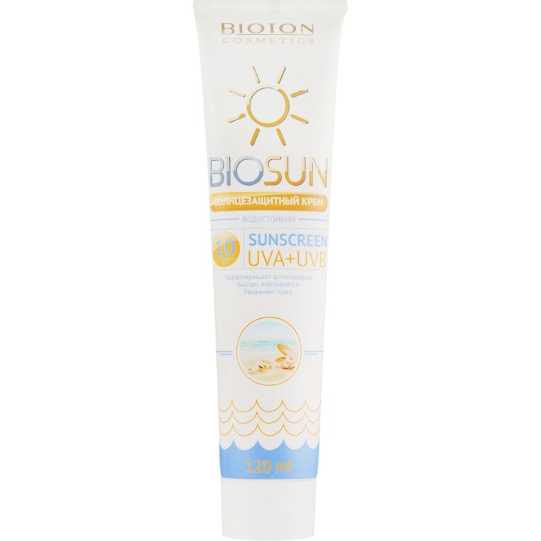 Сонцезахисний крем Bioton Cosmetics BioSun SPF 10, 120 мл - фото 1