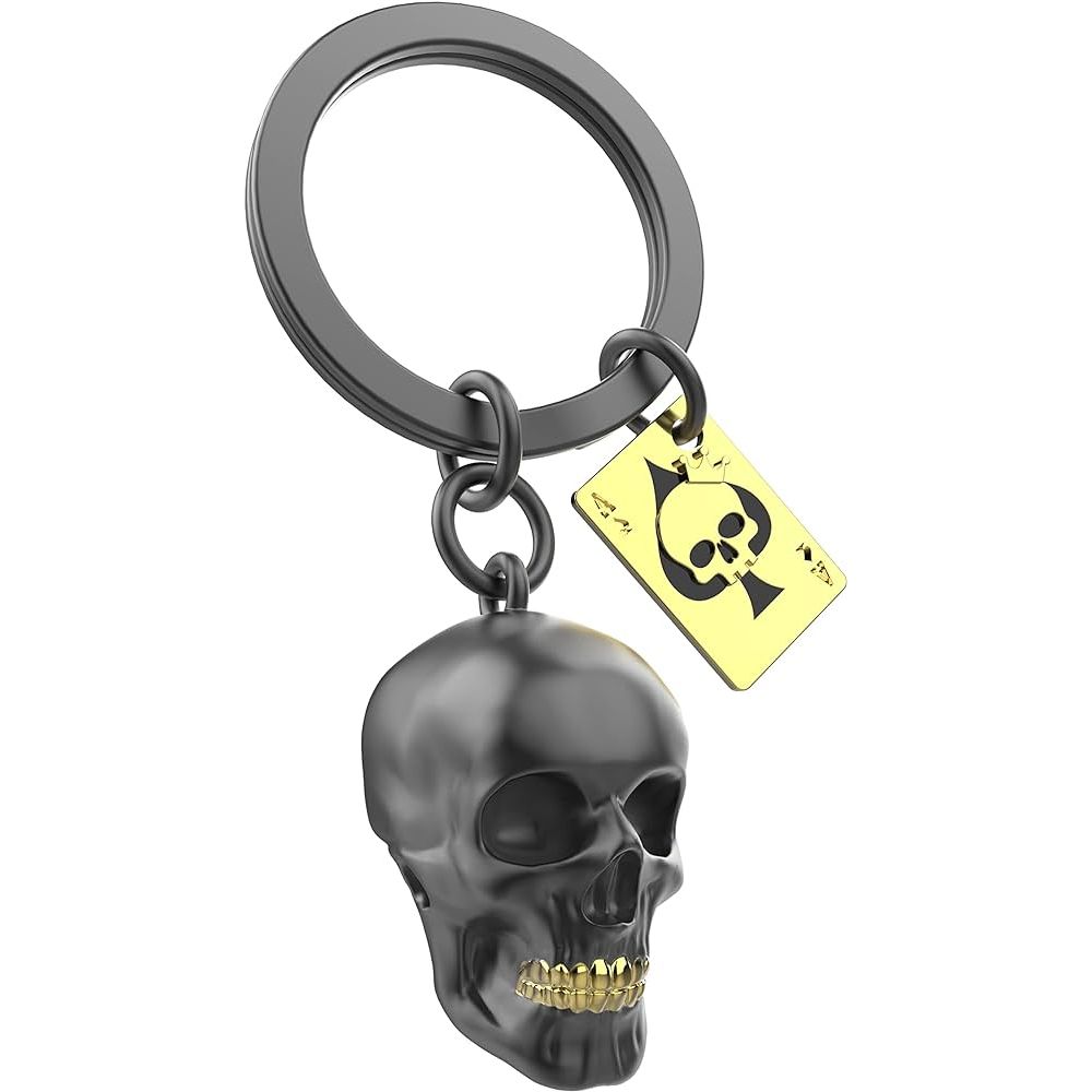 Брелок Metalmorphose Black Skull with Playing Card (8000020592987) - фото 1