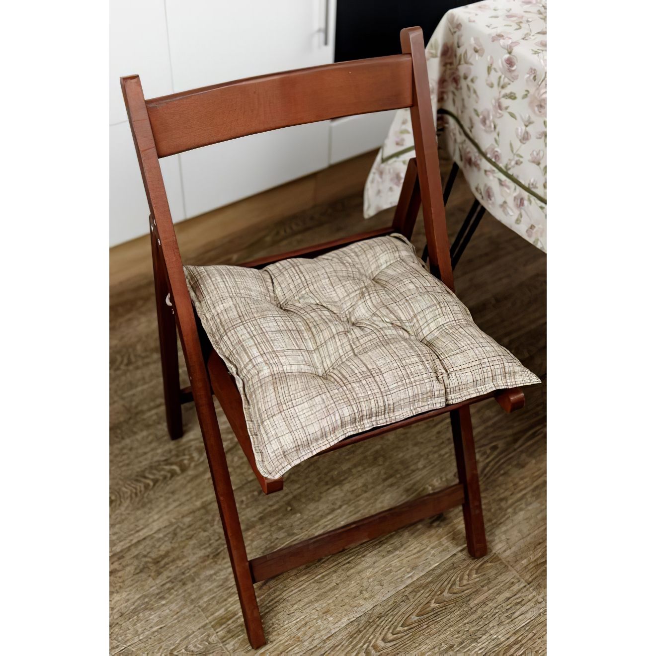 Подушка на стілець Прованс Тереза клітинка 40х40 см (34525) - фото 1