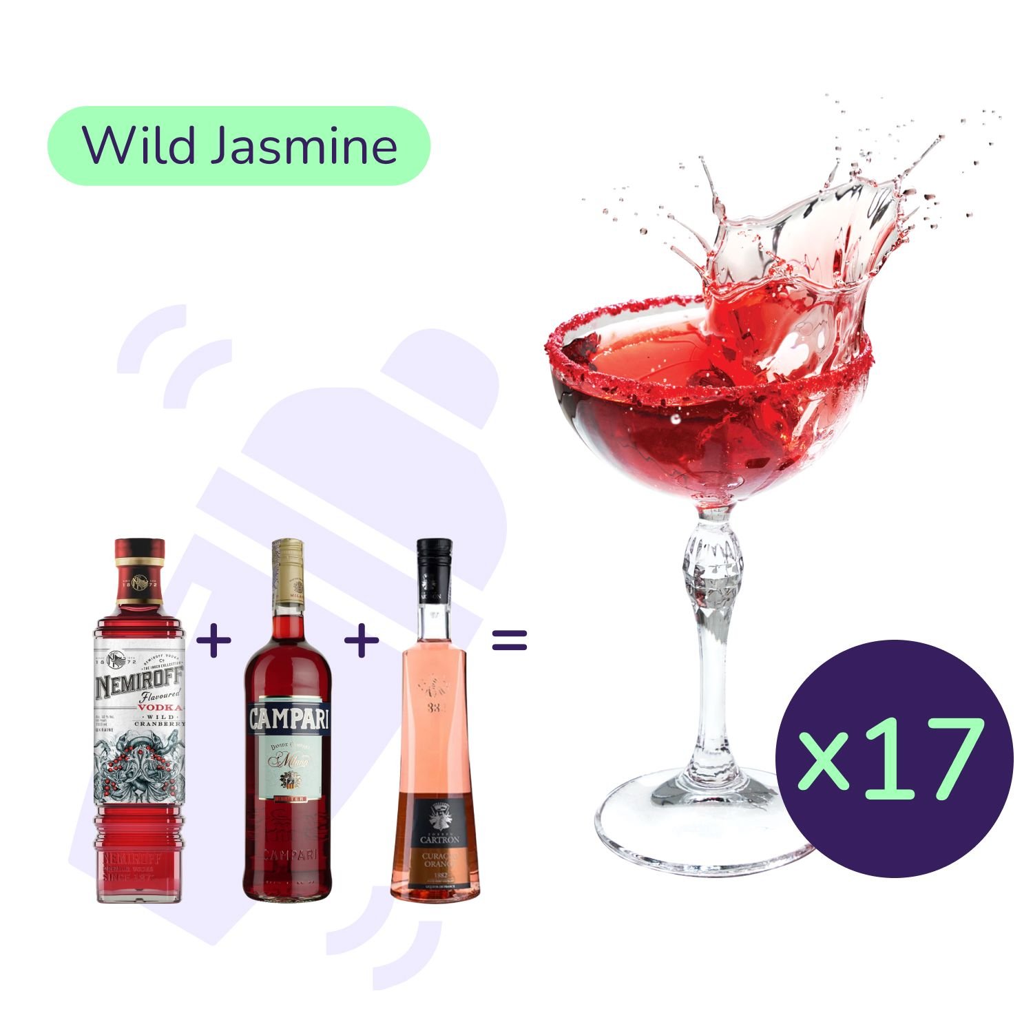 Коктейль Wild Jasmine (набор ингредиентов) х17 на основе Nemiroff - фото 1
