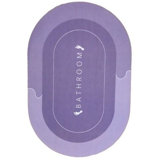Коврик суперпоглащающий в ванную Stenson 60x40 см овальный фиолетовый (26249) - фото 2