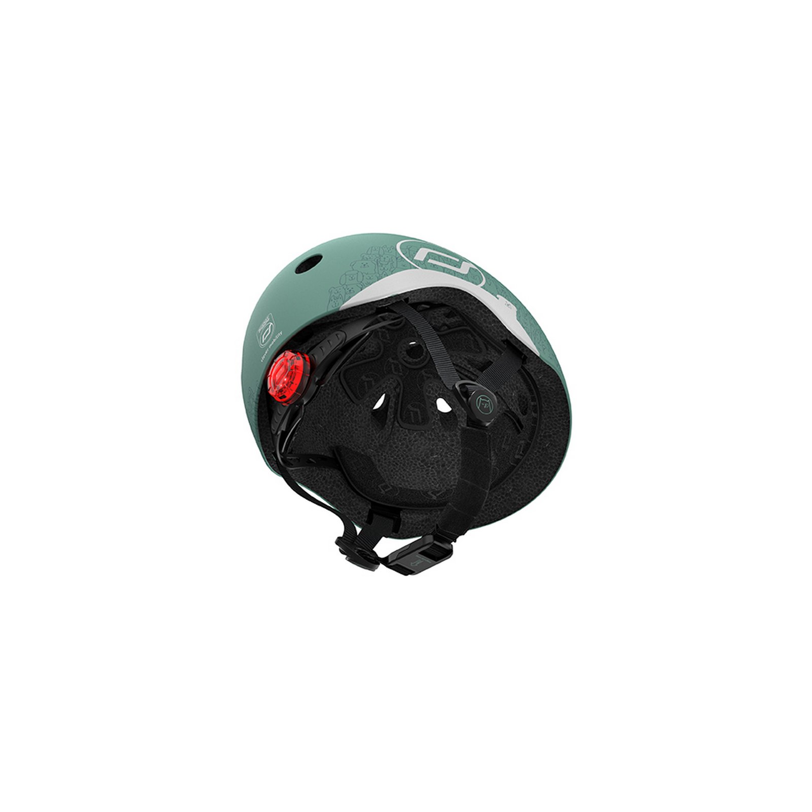 Шлем защитный Scoot and Ride светоотражающий, с фонариком, 45-51 см (XXS/XS), серо-зеленый (SR-210225-FOREST) - фото 7