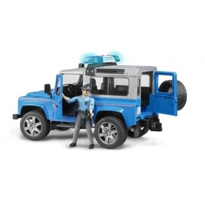 Полицейский джип Bruder Land Rover Defender с фигуркой полицейского, 28 см, синий (02597) - фото 1