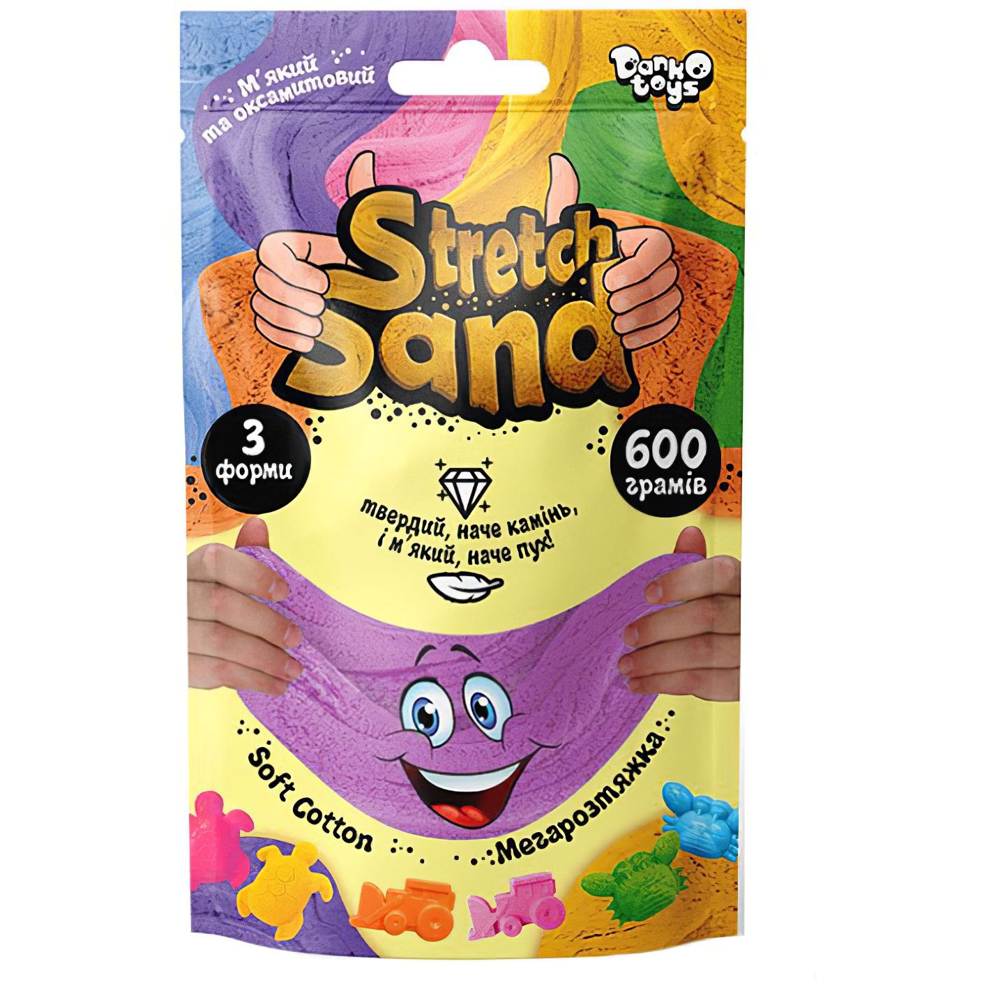 Набір креативної творчості Danko Toys Stretch Sand STS-04-01U пакет 600 гр Фіолетовий - фото 1