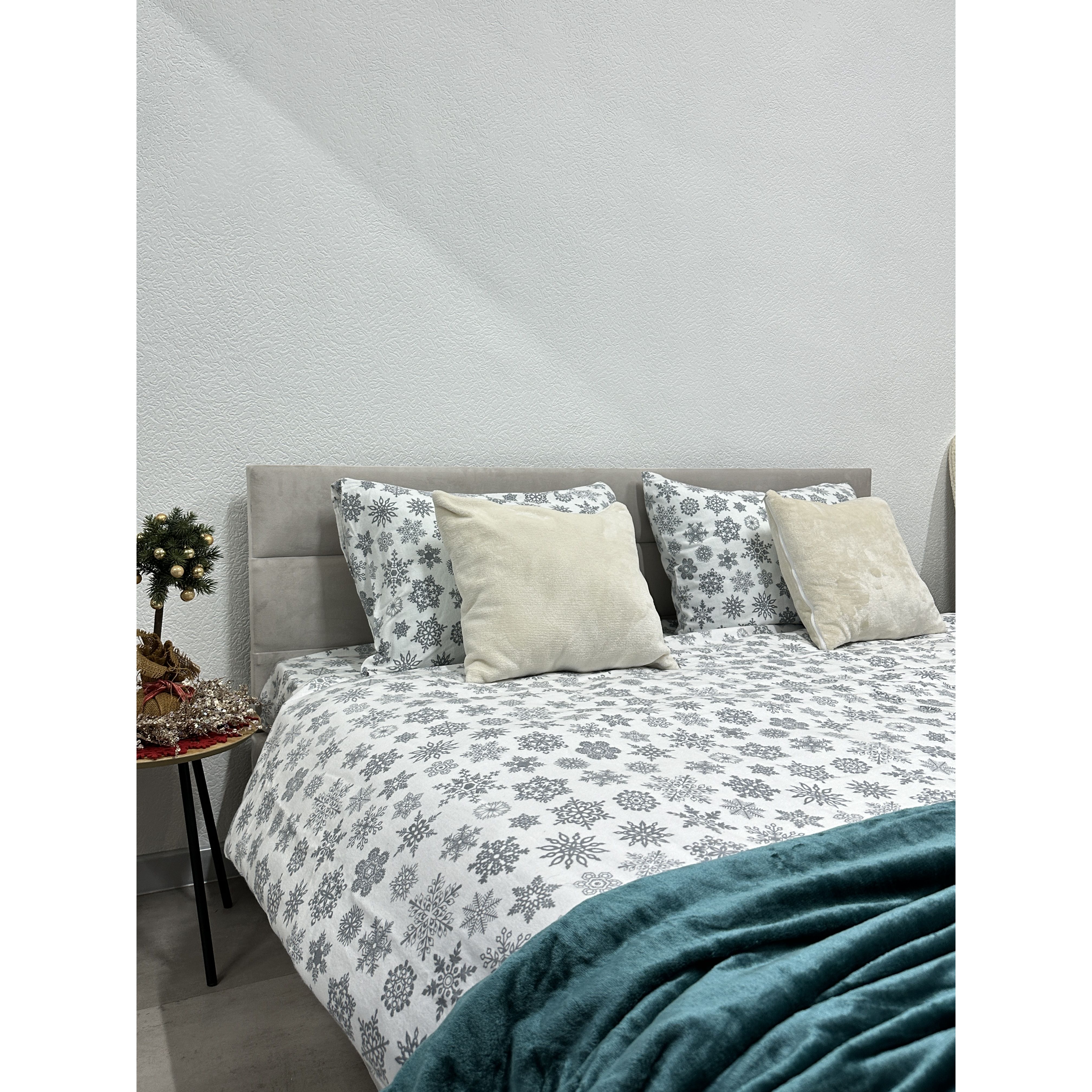 Комплект постельного белья Ecotton двуспальный 15491 Снежинка на белом (24262) - фото 4