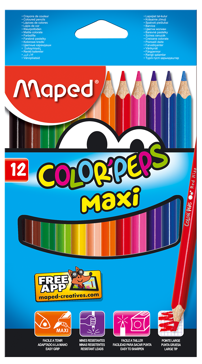 Олівці кольорові Maped Color pepsі Jumbo, 12 шт. (MP.834010) - фото 1