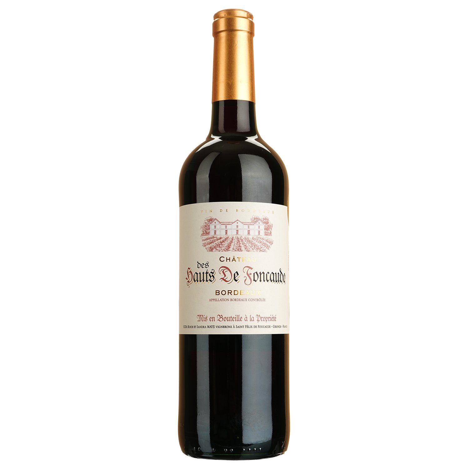 Вино Chateau Les Hauts De Foncaude Bordeaux, красное, сухое, 0,75 л - фото 1