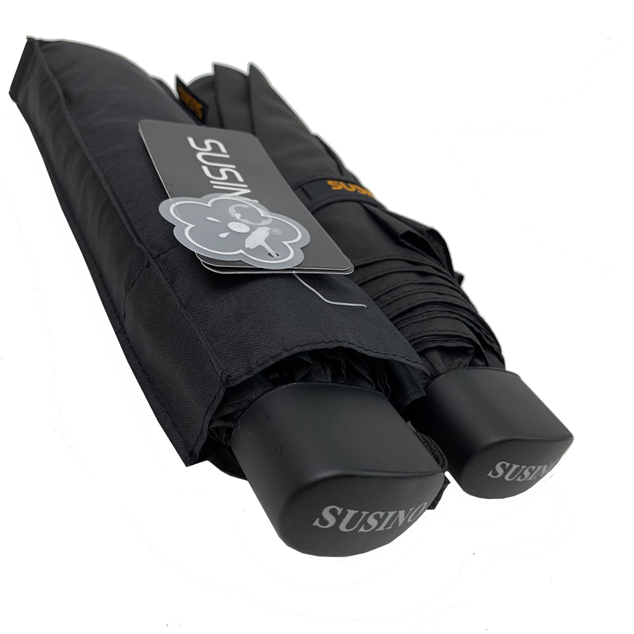 Мужской складной зонтик механический Susino 93 см черный - фото 5