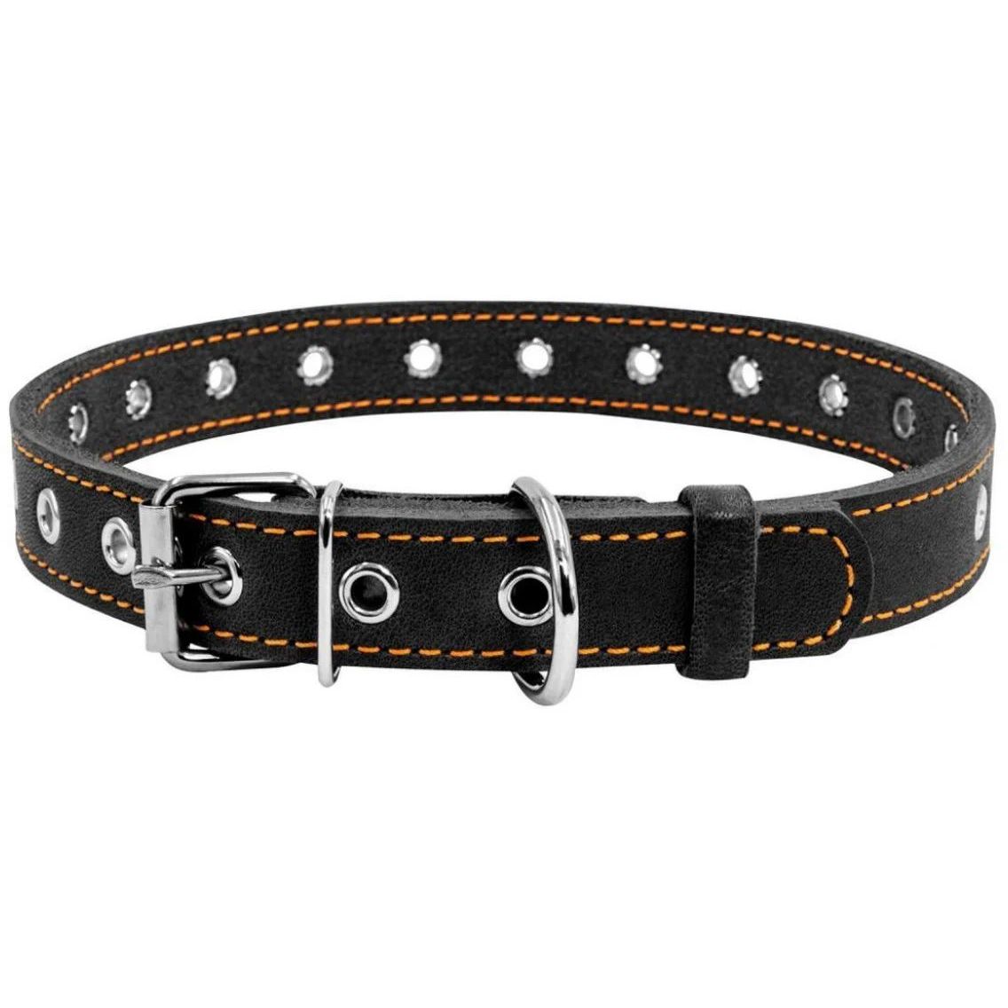 Ошейник для собак Collar, кожаный, безразмерный, 69х3,5 см, черный - фото 1