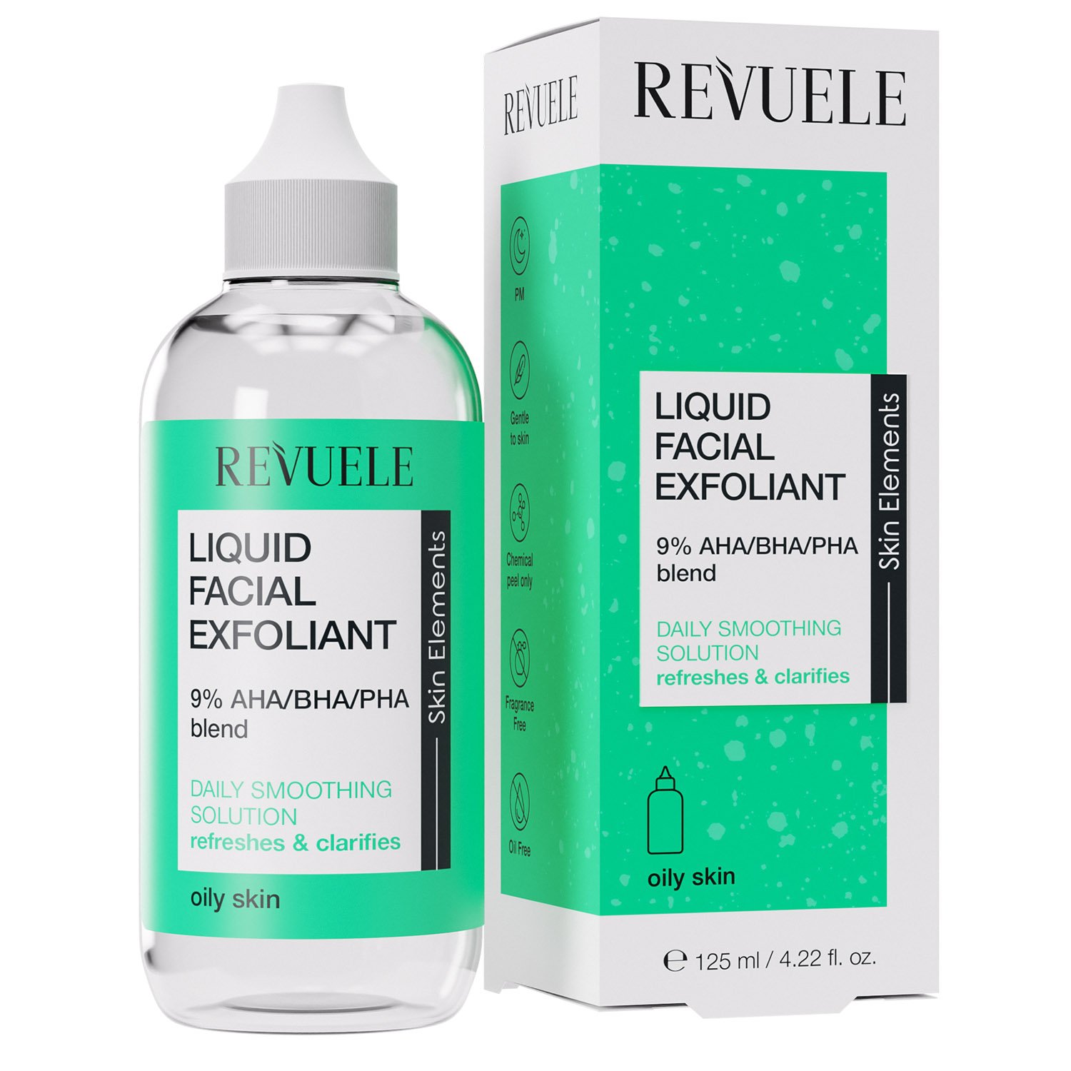 Эксфолиант Revuele Liquid Facial Exfoliant 9% AHA/BHA/PHA blend для жирной кожи, 125 мл - фото 1