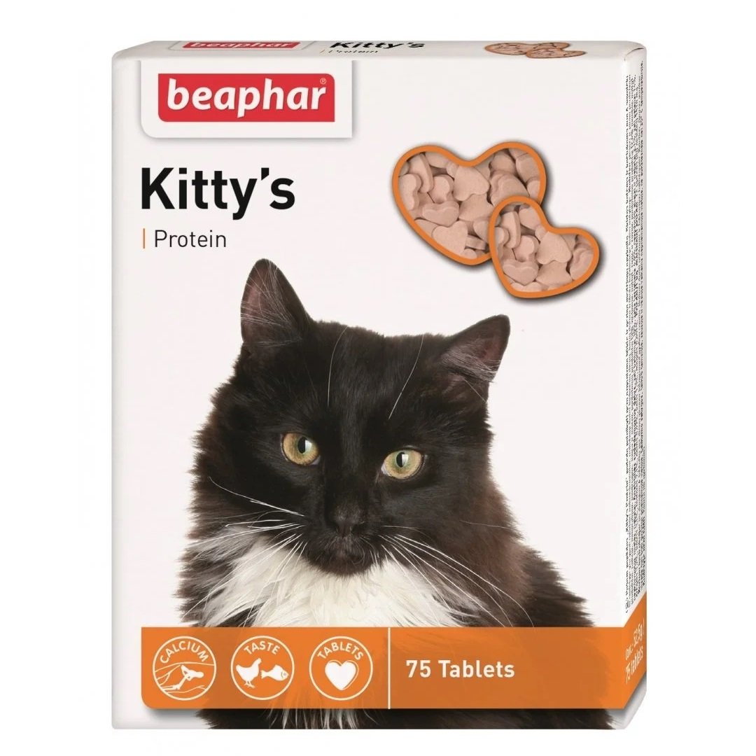 Вітамінізовані ласощі Beaphar Kitty's + Protein для кішок з протеїном та рибою, 75 т - фото 1