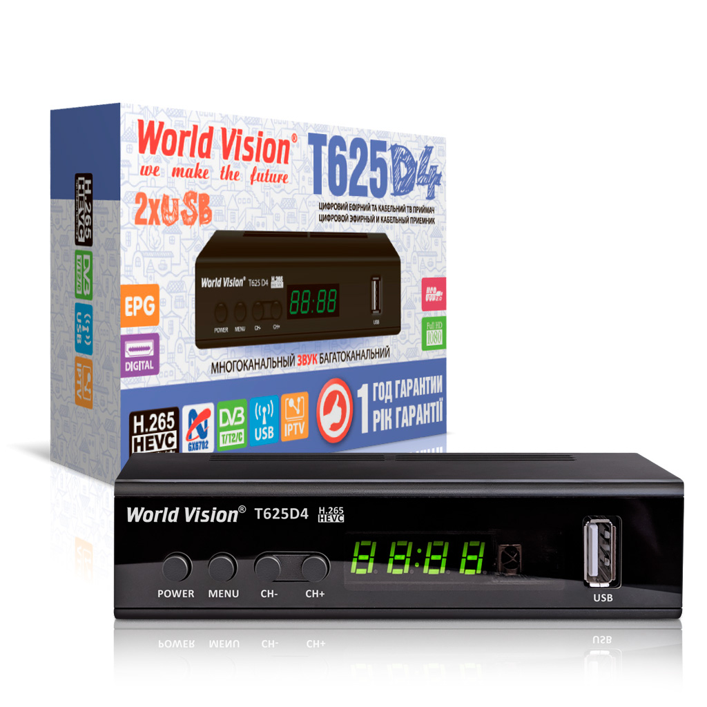 Эфирный Т2 ресивер цифровой тюнер World Vision T625D4 T2/C - фото 3