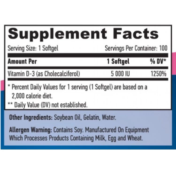 Витамин D3 Haya Labs Vitamin D-3 5000 МЕ 250 таблеток - фото 3