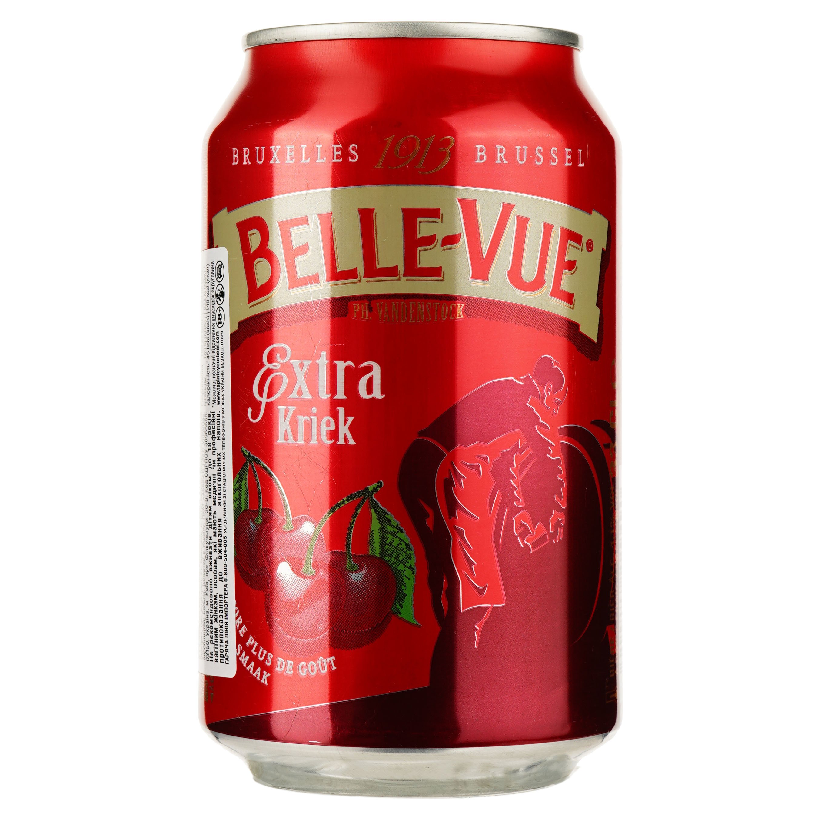 Пиво Belle-Vue Extra Kriek, полутемное, 4,1%, ж/б, 0,33 л (726327) - фото 1
