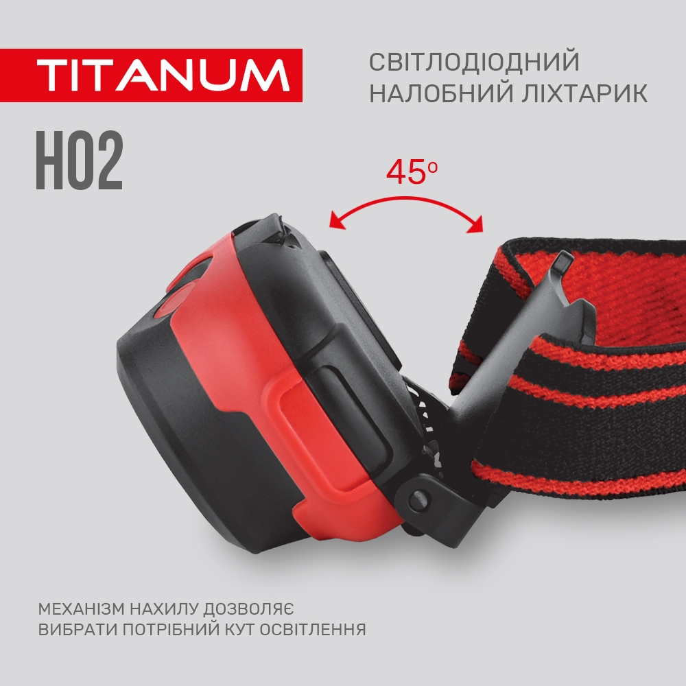 Налобний світлодіодний ліхтарик Titanum TLF-H02 100 Lm 6500 K (TLF-H02) - фото 7