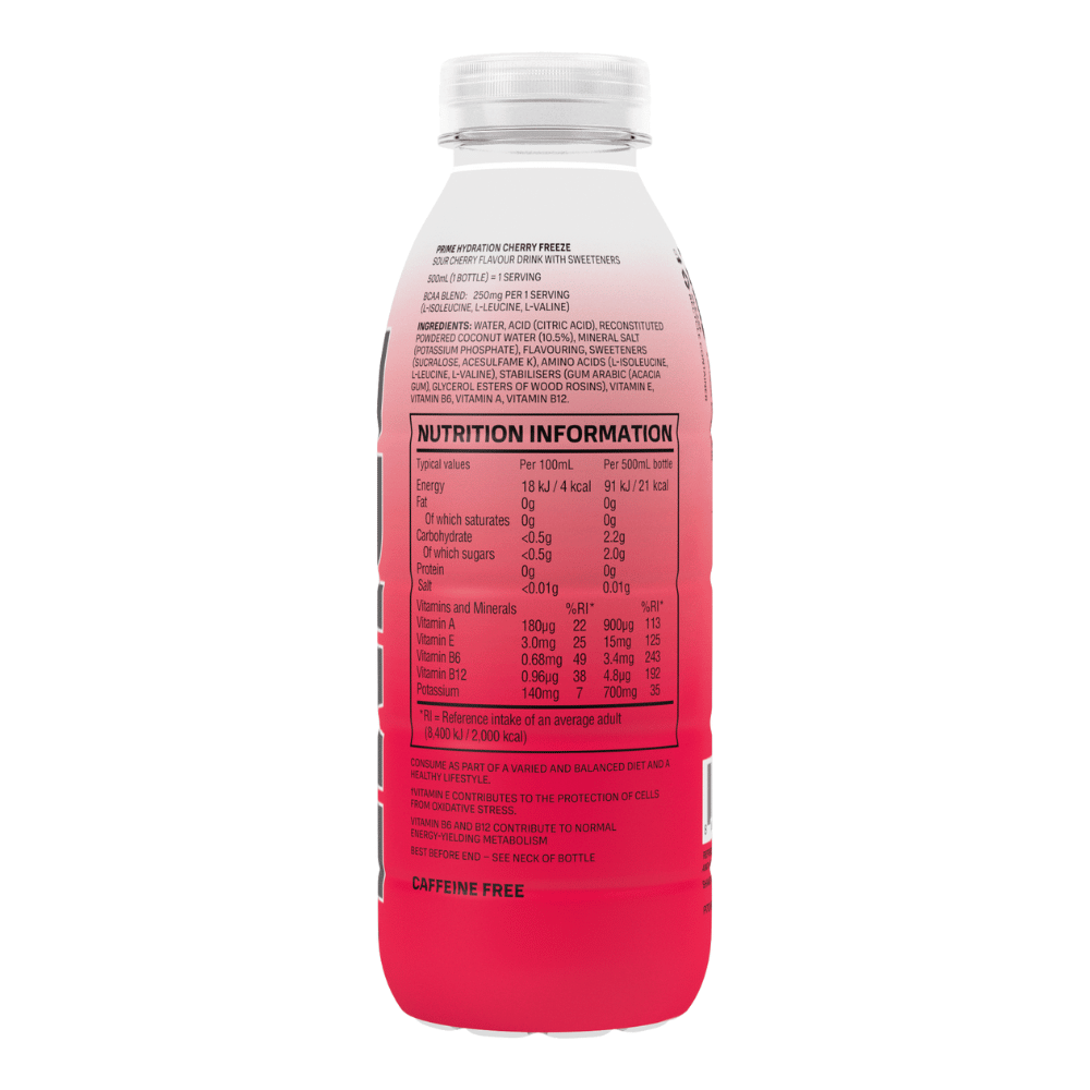 Напиток Prime Hydration Cherry Freeze безалкогольный негазированный 0.5 л - фото 2