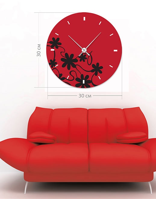 Настенные часы Art-Life Collection, 30х30 см, красний (1A-12-30x30_c) - фото 1