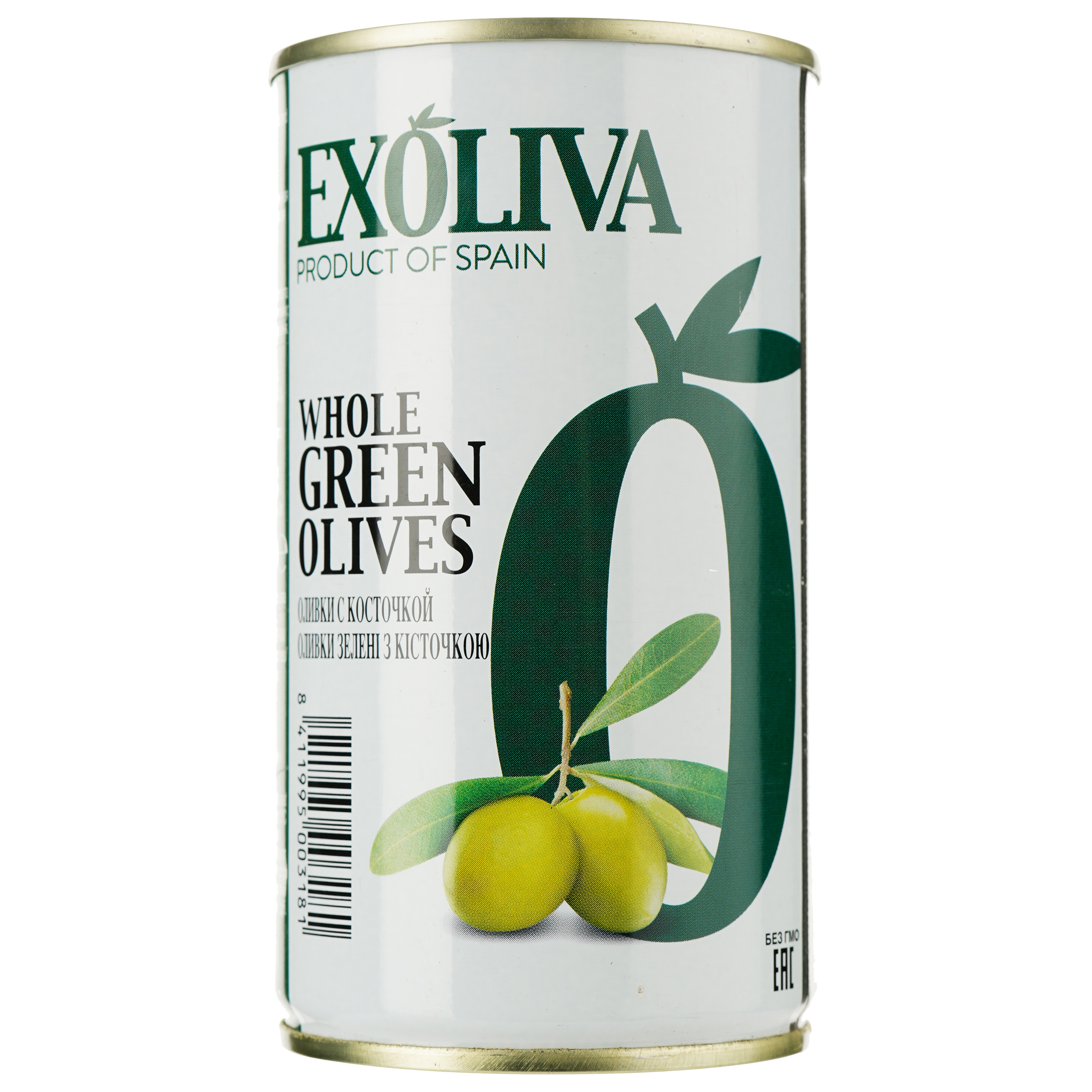 Оливки Exoliva зелені з кісточкою 370 мл (63696) - фото 1