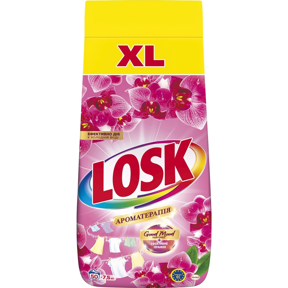 Пральний порошок Losk Ароматерапія Ефірні масла та аромат Малазійської квітки 7.5 кг 50 циклів прання - фото 1