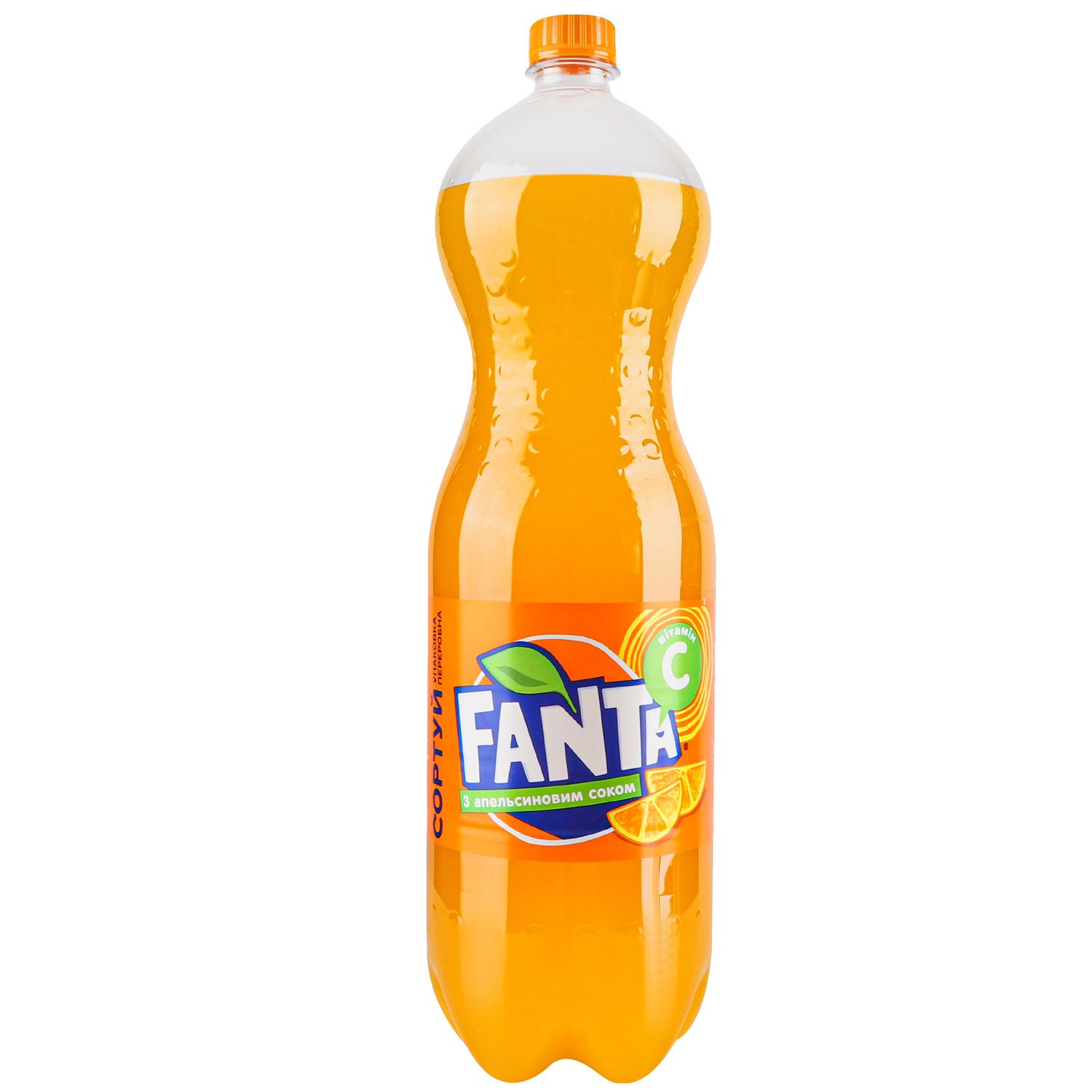 Напій безалкогольний Fanta з апельсиновим соком сильногазований 1.75 л - фото 1