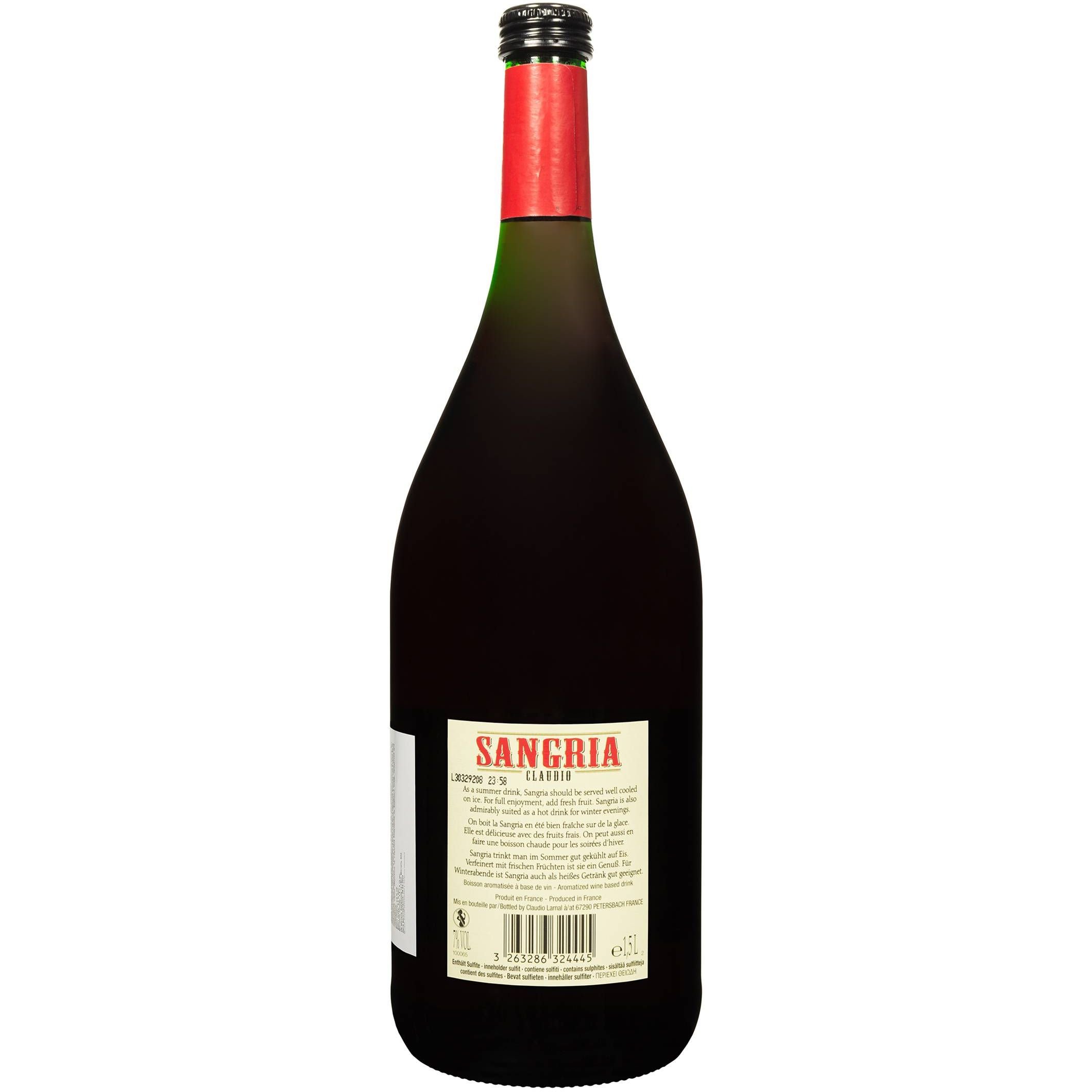 Винний напій Claudio Sangria, червоний, напівсолодкий, 7%, 1,5 л - фото 2