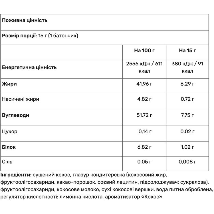 Протеїнові цукерки Power Pro Healthy Meal Coconut mini 810 г - фото 2