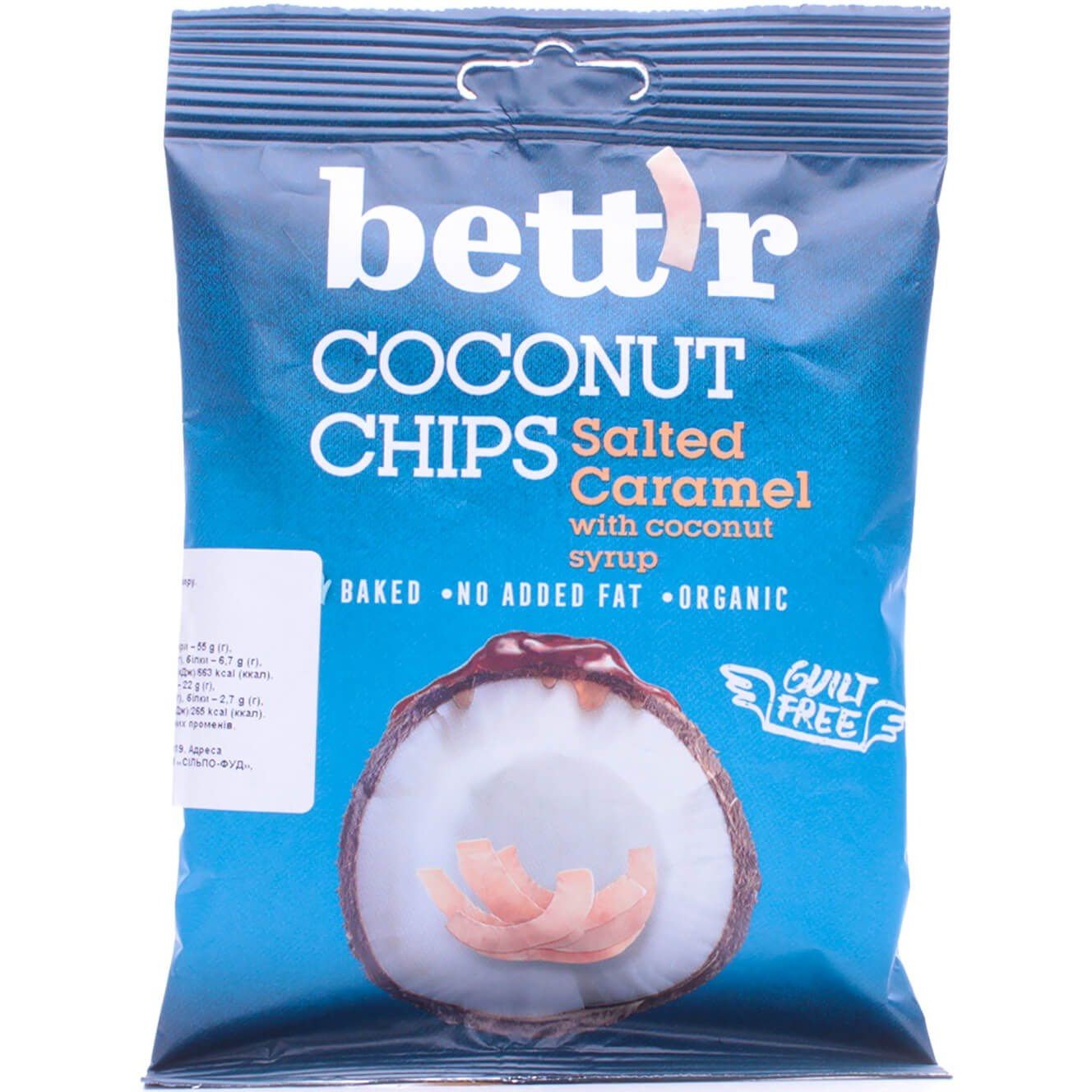 Чипси кокосові Bett'r із солоною карамеллю 40 г (762445) - фото 1