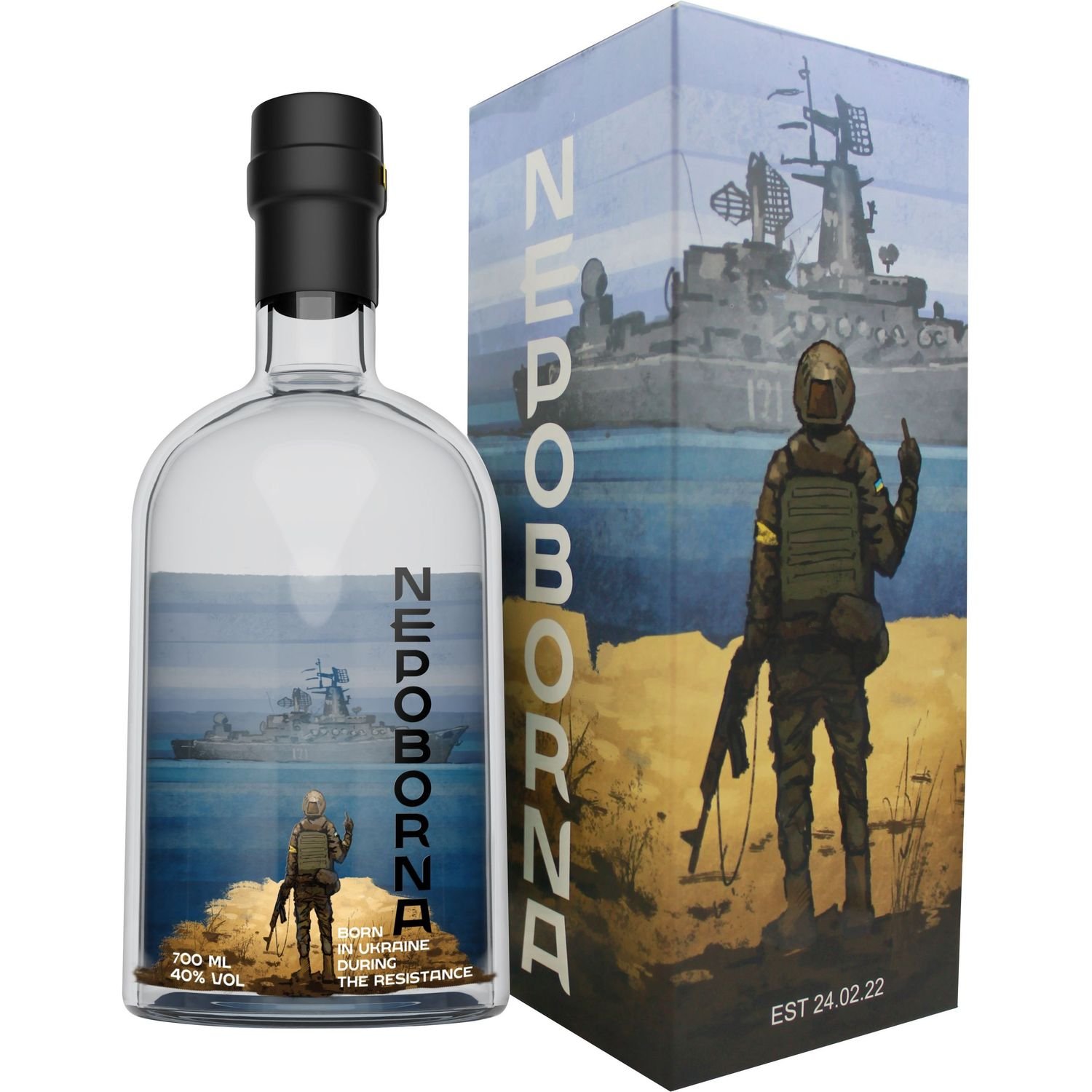 Водка Nepoborna, 40%, в подарочной упаковке, 0,7 л - фото 1