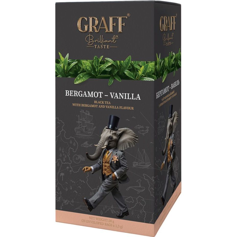 Чай чорний байховий Graff Bergamot-Vanilla 30 г (20 шт. х 1.5 г) - фото 1