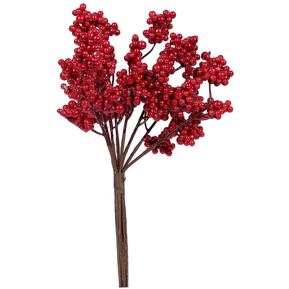 Гілочка декоративна Yes! Fun з червоними ягодами у пучку 25 см червона (973922) - фото 1
