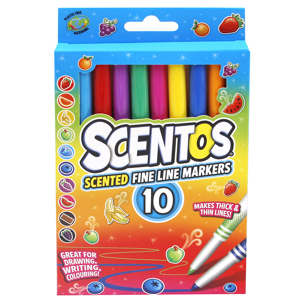 Набір ароматних маркерів для малювання Scentos Тонка лінія 10 кольорів (40720) - фото 1