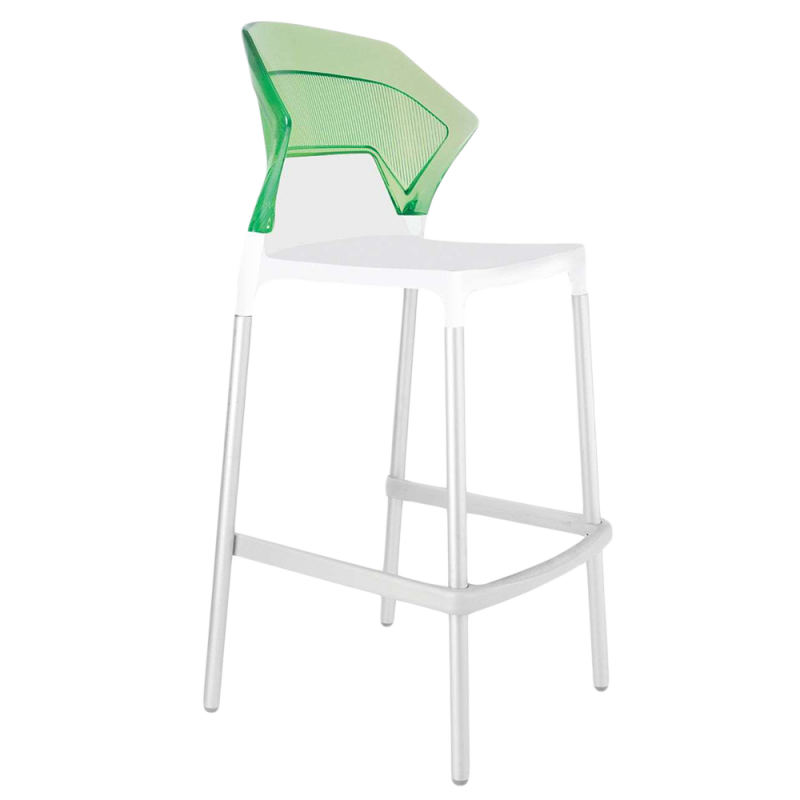 Барный стул Papatya Ego-S, белый с зеленым (2211019092018) - фото 1
