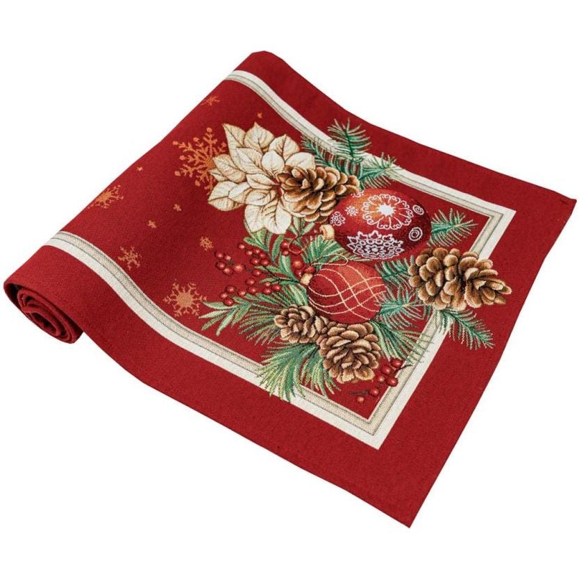 Photos - Tablecloth / Napkin Provans Доріжка гобеленова Прованс Present 100х35 см червона  (31391)