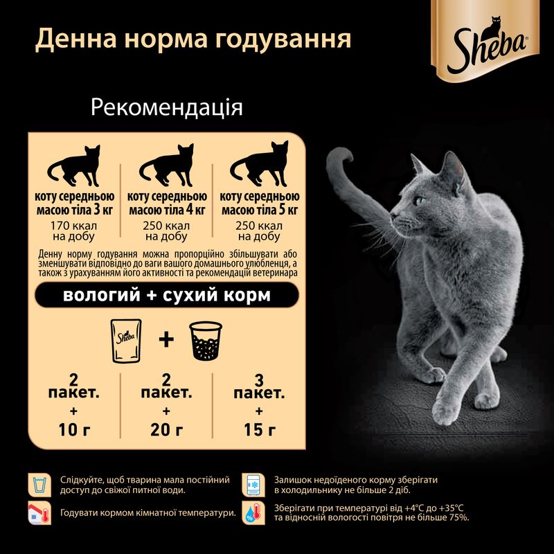 Вологий корм для котів Sheba, з індичкою в желе, 85 г - фото 7